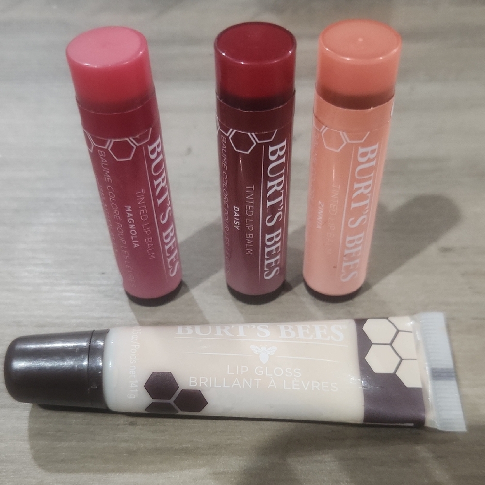 Burt's Bees Lip Balm and Gloss Collection - Red, Pink, Orange, Cream